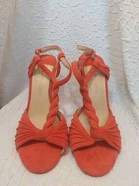 Ivanka Trump Orange Braided T-Strap Women's Heels